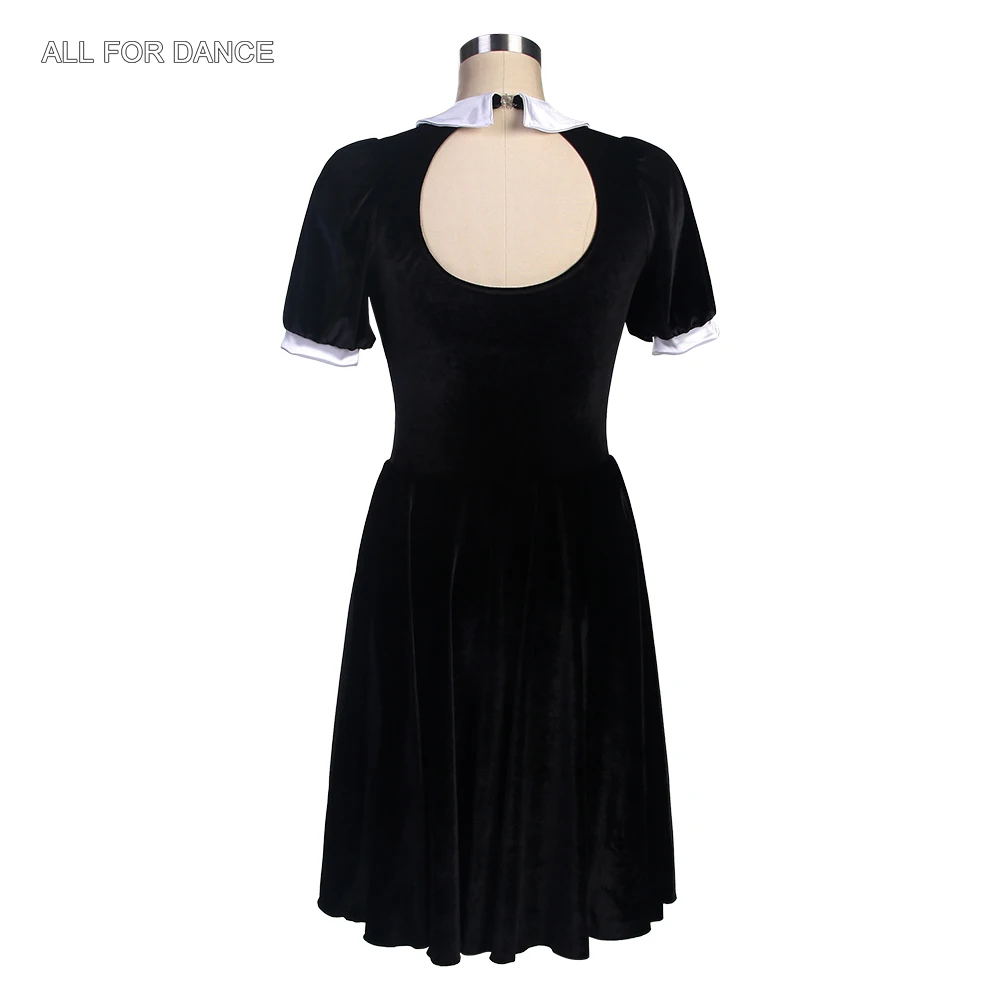 23165 Jupe tutu en velours noir à manches courtes avec couches en tulle doux pour filles et femmes, costume de ballet et de danse lyrique ou contemporaine