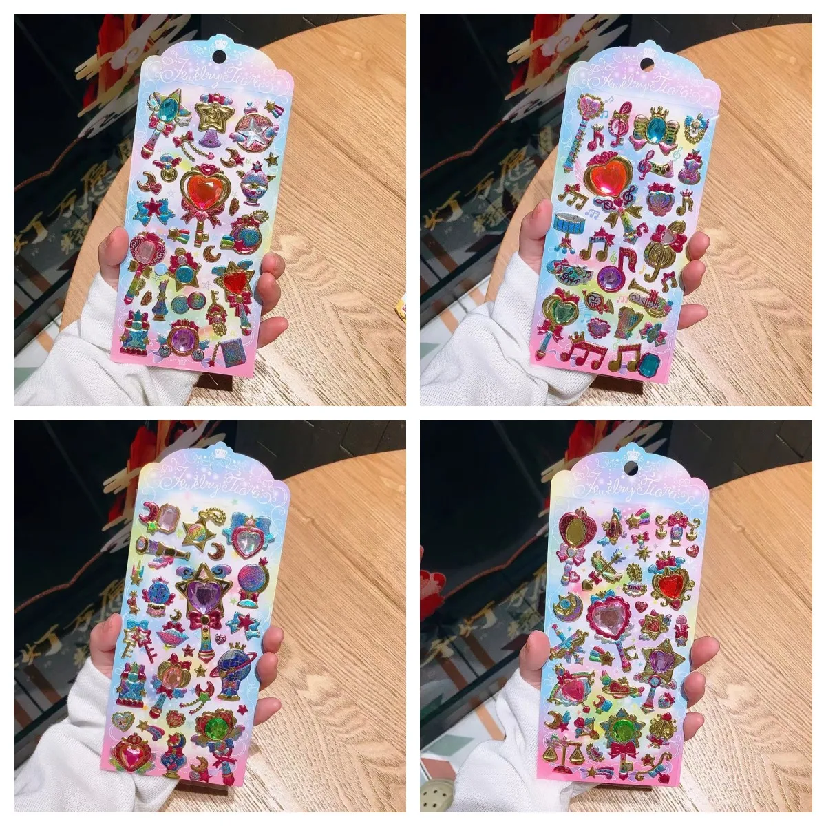 Children's 3D Crystal Sticker Gem Diamond Stickers Colorful Diamond Decor Handmade Paste Painting Laser Girl Princess
