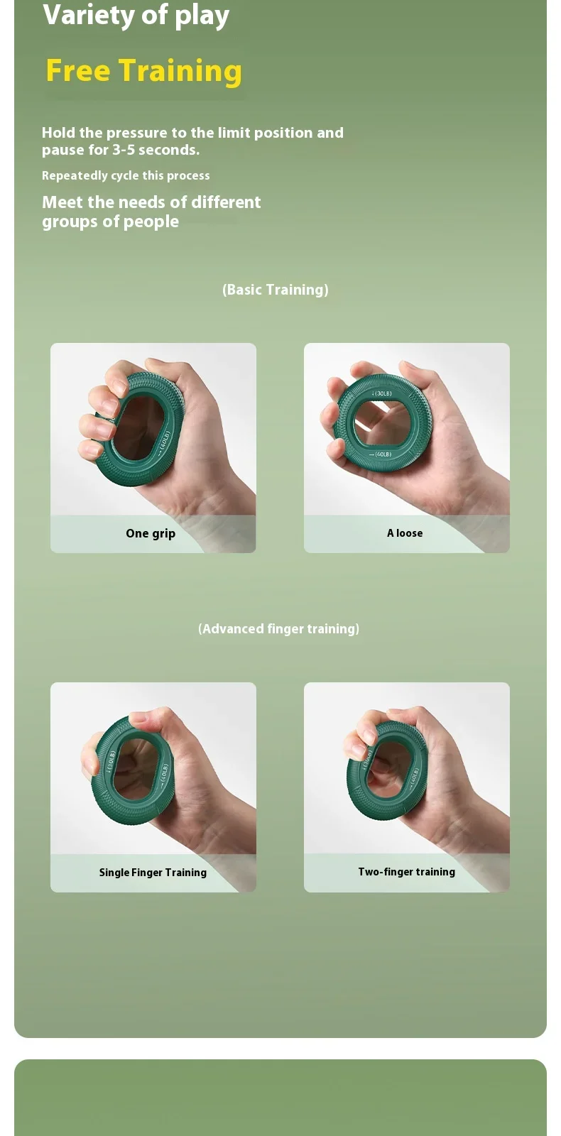 Therapie-Handgriffringe-Set - Verstellbare Silikon-Übungsringe für Fingerkraft, Rehabilitation, Arthrose-Linderung & Stressabbau – Detail 11
