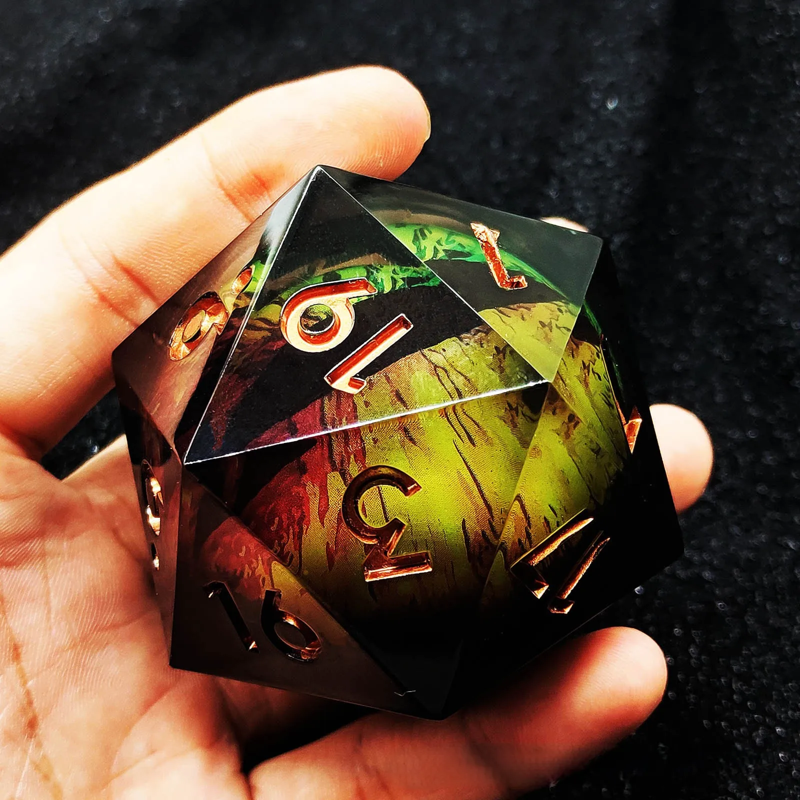 

Jumbo D20 55mm resin dice sharp polyhedral movable longan for DND Dragon and Dungeon RPG board game role-playing props