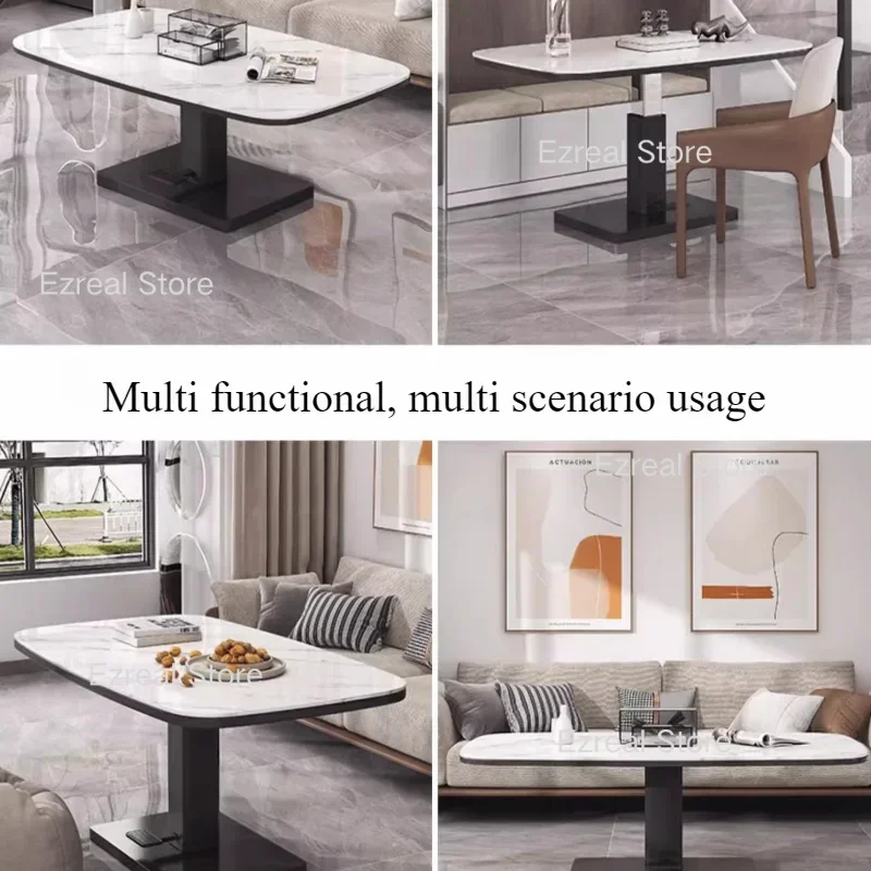 Lift Up Dining Center Coffee Tables Living Room Marble Service Modern Coffee Table Nordic Sofa Mesa Table Basse Home Furniture