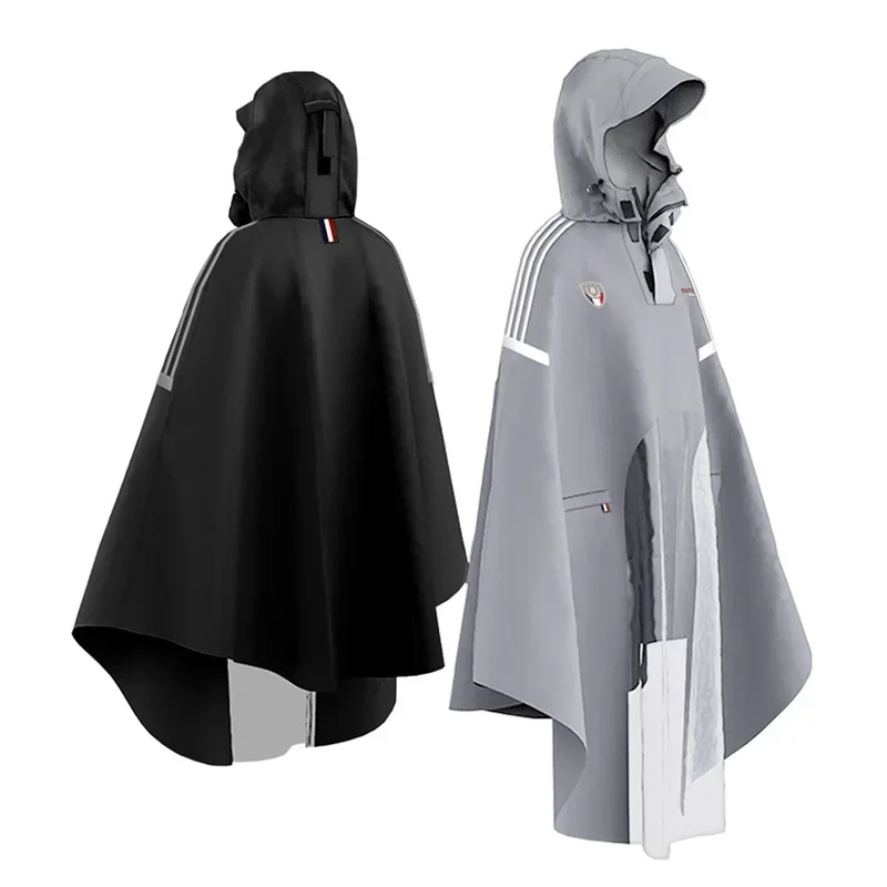 New Type of Raincoat for Electric Vehicles, Thickened Pongee TPU Outdoor Motorcycle Poncho for Adults