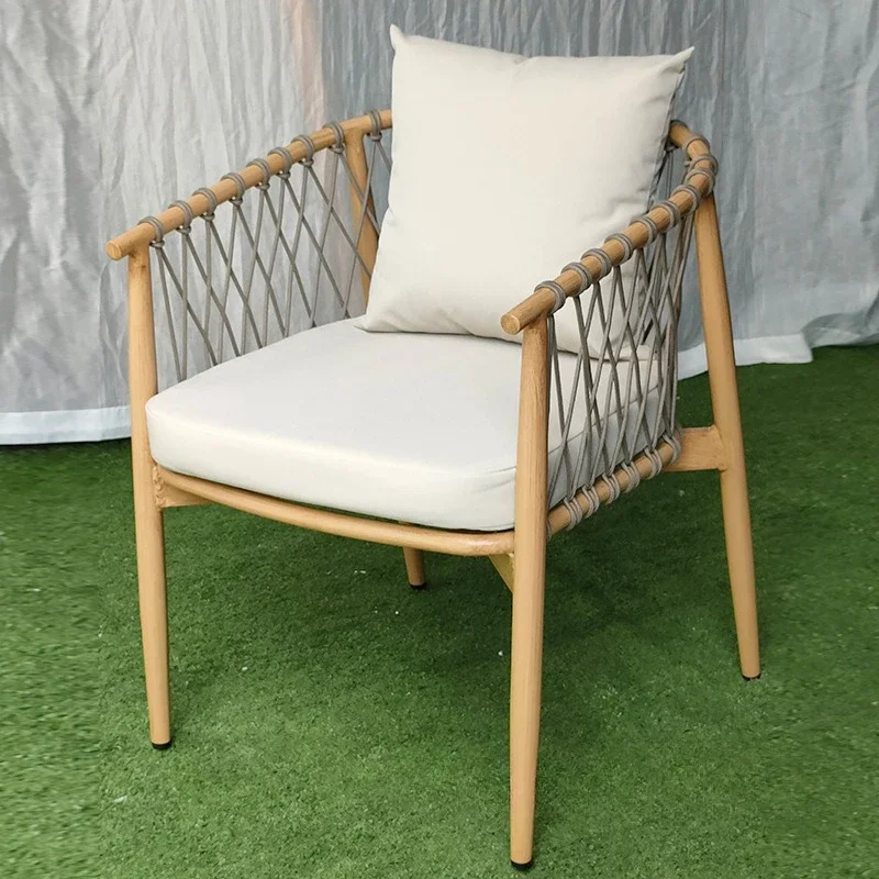 Cafe commercial street outdoor courtyard pull rope chair, manufacturer wholesale outdoor chair milk tea shop pull rope chair