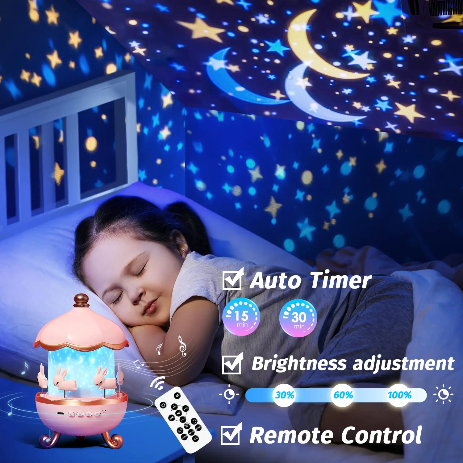 Night Light for Kids Room Decor 12 Films+10 Soothing Sound Machine Baby Night Light Projector, Remote Kids Night Lights