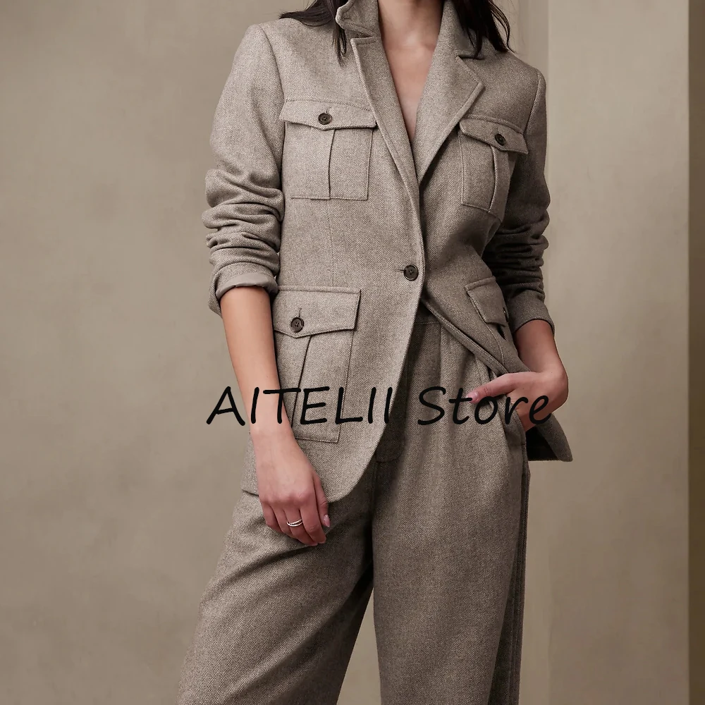 Women's Herringbone Suit Costumes Femme Elegant Woman Suits Two Piece Autumn Sets for Women Suit Set Luxury Autumn New Products