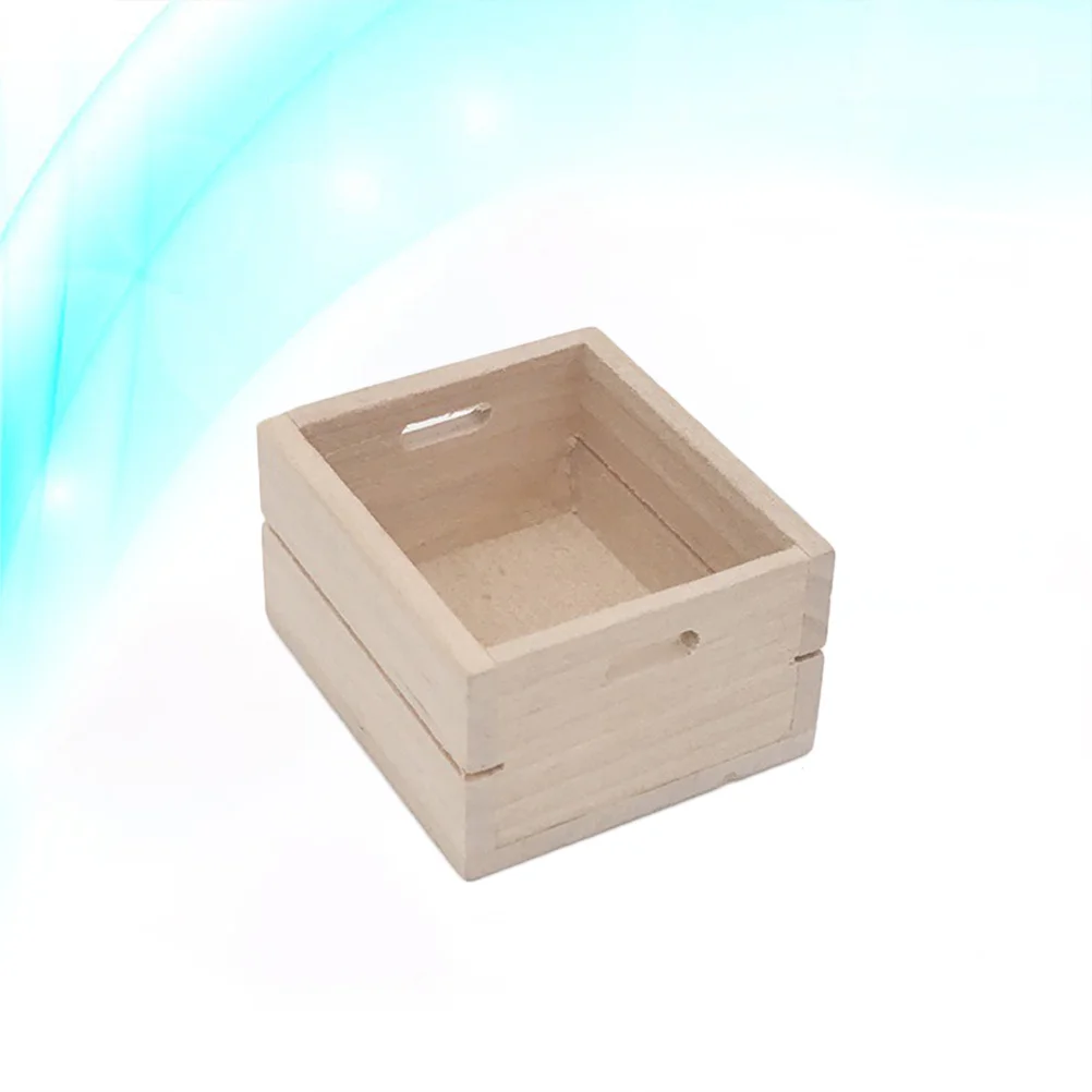 

Mini Wooden Basket for Miniature House Decor Kids Room Art Craft Lightweight Furniture Collection Display Exquisite Detail Scene