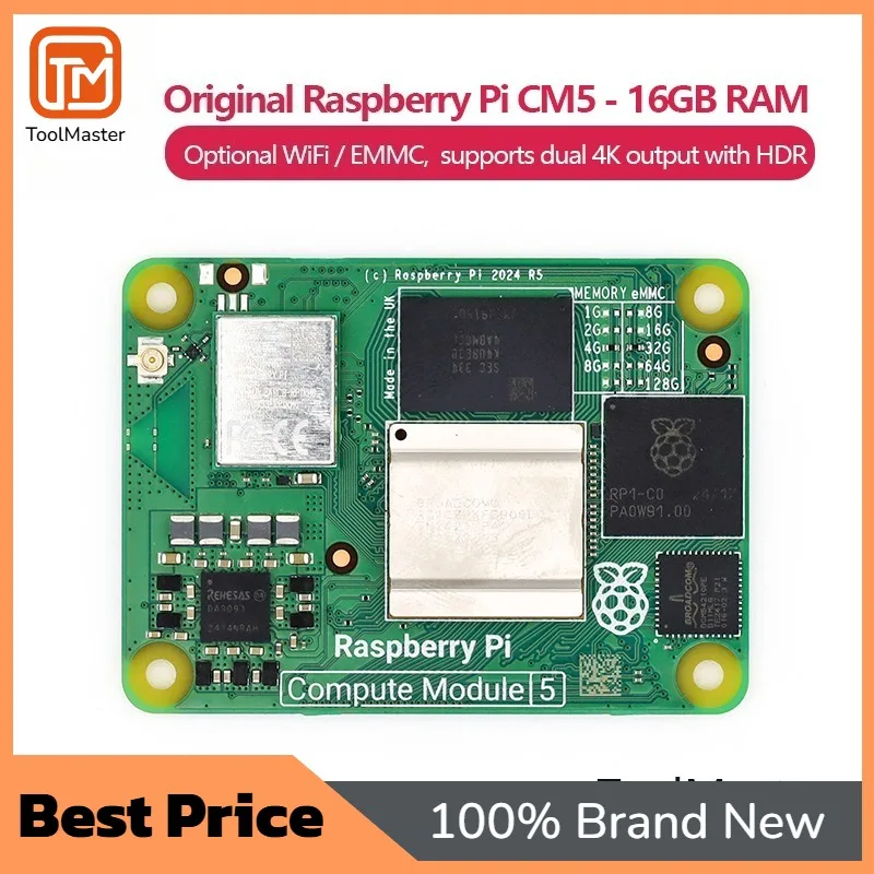 

【Hot Sale】Original Raspberry Pi Compute Module 5 CM5 Module With 16GB RAM, Optional WiFi / EMMC, CM5116064 CM5016016 CM50