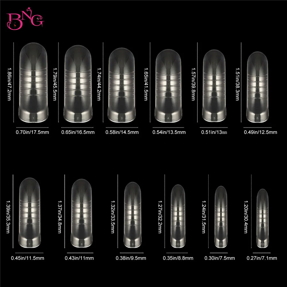 BNG 140Pcs/box Poly Nail Extension Gel Dual Forms Coffin Nails Clear Ballerina Full Cover False Nail Tips Nail Forms Big Sizes - Image 6