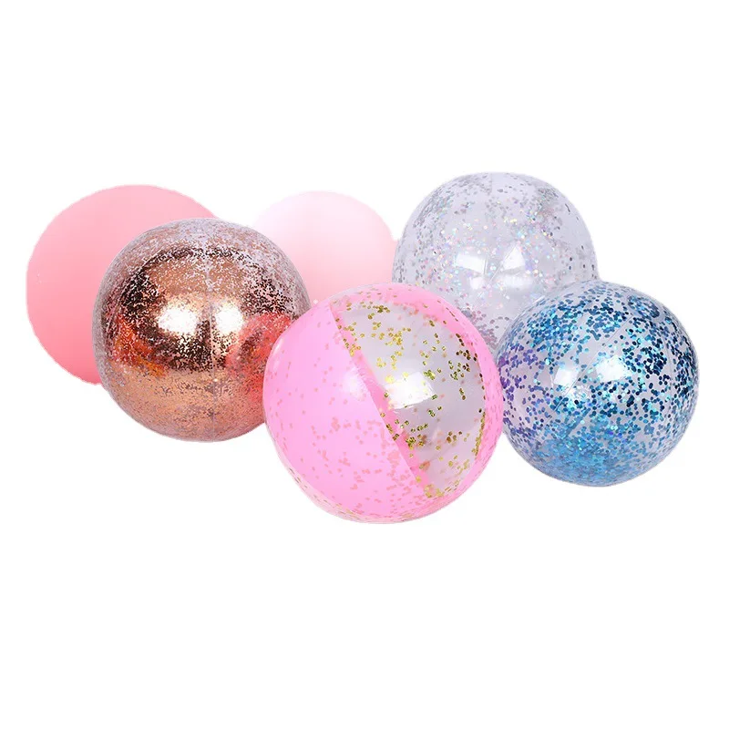 

PVC Thickened Transparent Water Play Photo Decorative Props Children's Outdoor Beach Bobo Inflatable Sequin Ball