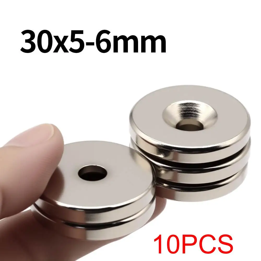 30x5-6mm Supersterke Neodymium magneet N35 NdfeB Permanente magnetische imanes Rond met gaten Krachtige magneten Koelkast