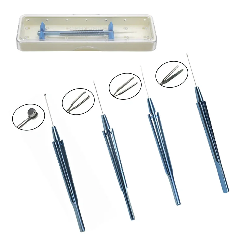 

GREATLH Titanium Alloy Retinal Capsulorhexis Forceps with Box Ophthalmic Intraocular Forceps Eyelid Micro Tools Instrument