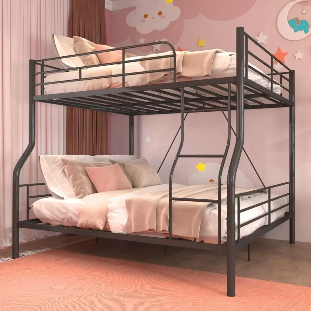 Litera de servicio pesado para adultos, cama completa XL sobre tamaño Queen con escalera para niños, niños, niñas, adolescentes, Convertible en 2 partes