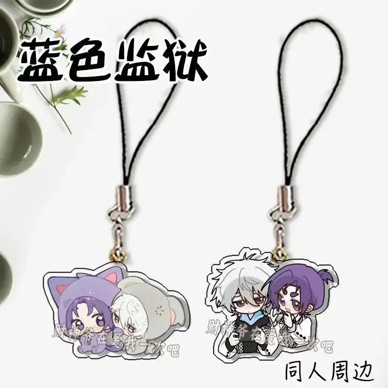 Blue Lock Seishiro Nagi Meguru Bachira Phone keychain charm accessories Anime Figures Acrylic Key Chain For Girl Birthday Gift