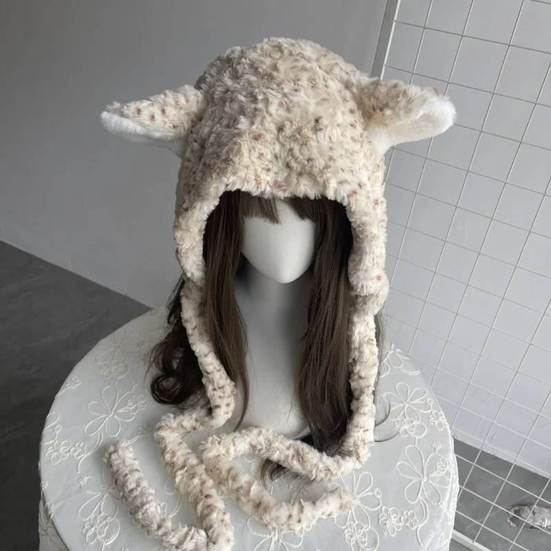 

Harajuku Kawaii cat ear protection hat Winter Warm Gothic versatile Cap Christmas Y2K Subculture Girl Cosplay party accessories