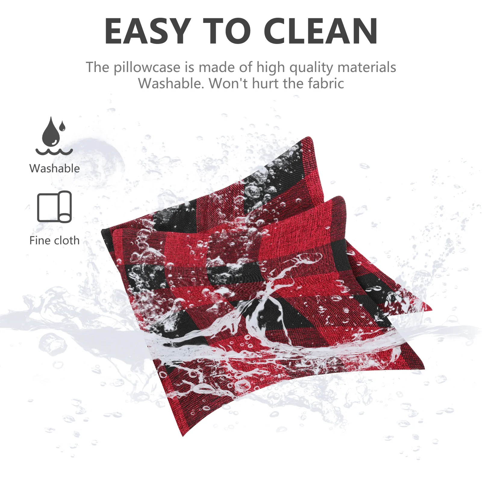 

2Pcs Simple Grid Pattern Pillowcase Flax Material Comfortable Sofa Cushion Case Protective Pillow Cover Home Use