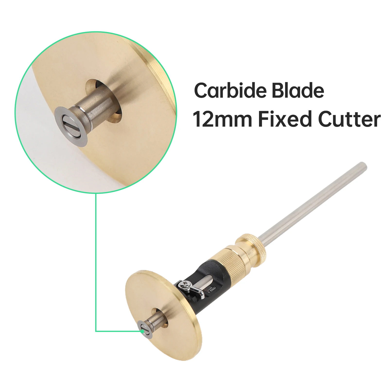 

Wheel Marking Scriber 0-12cm - Carbide Cutter T15 Wrench Precision Line Marker for Woodworking And Depth Measurement