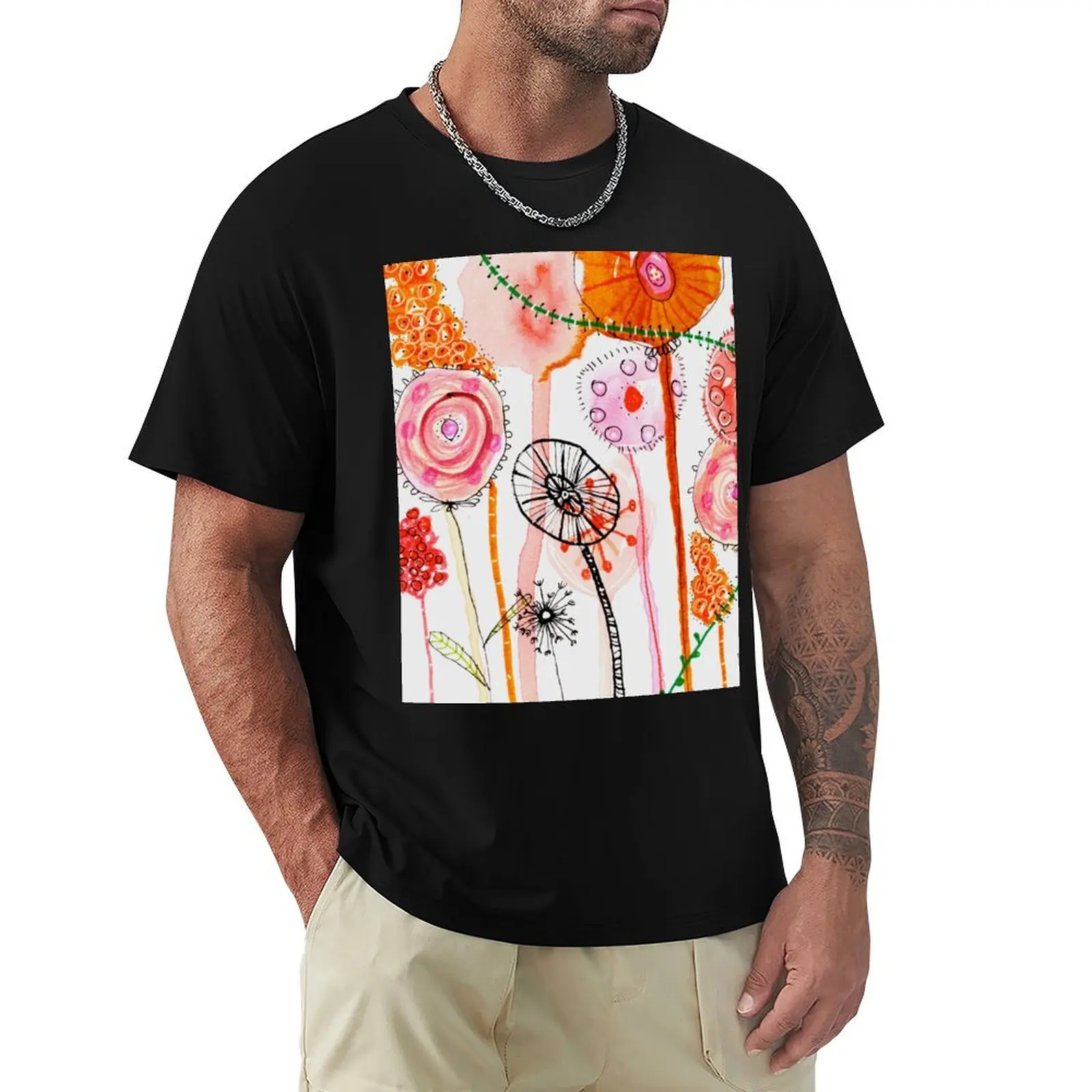 Buster’s Flowers to Get Well Soon T-Shirt Plus Size Basic Cotton T-Shirt