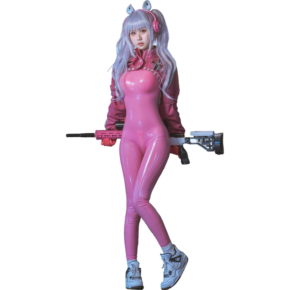 

Customized:Game NIKKE The Goddess of Victory Alice Cosplay Latex Bodysuit Halloween Carnival Women Costumes Jackets Shoe Headset