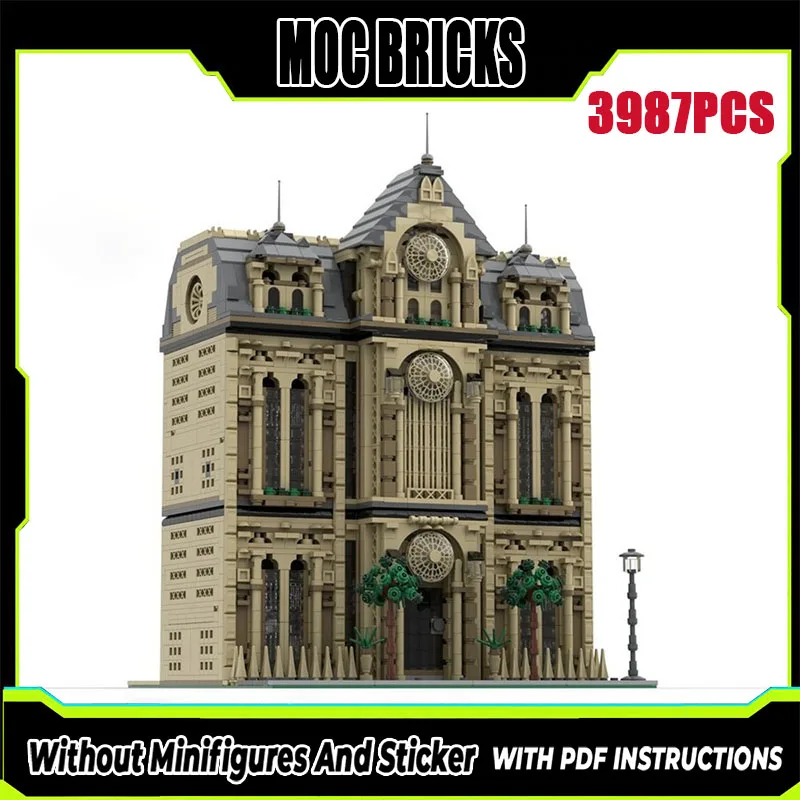 

Новые строительные блоки MOC, модель городской вид на улицу, архитектура, иностранная консулция, модульная детская игрушка, подарок, набор для сборки «сделай сам»
