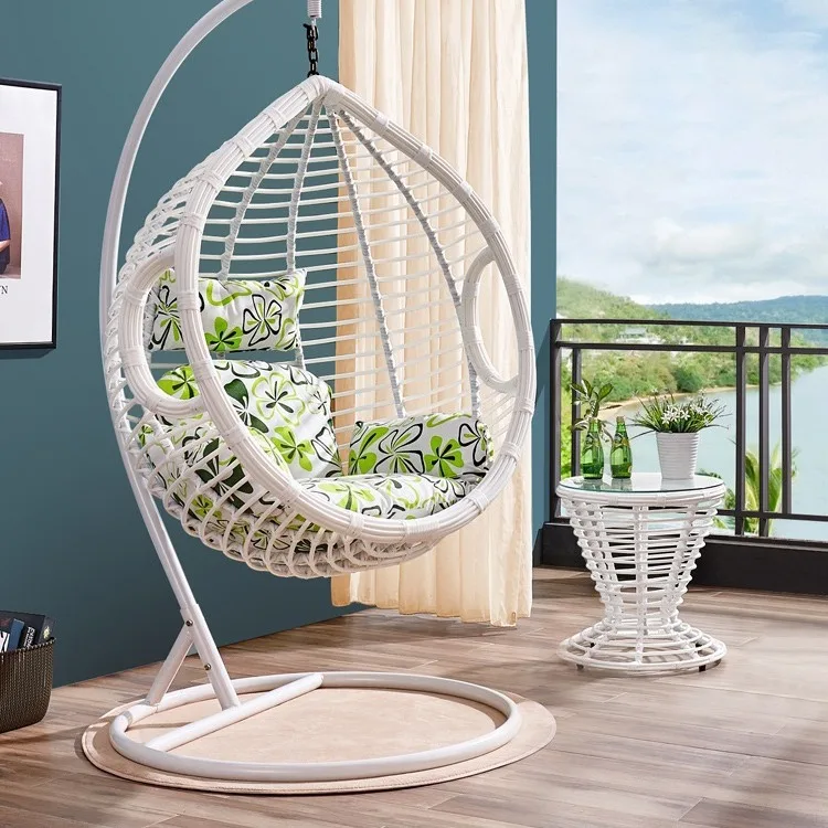 Balcony Swing Metal Bird's Nest Hanging Basket Chair Courtyard Living Room Hotel Villa With Cushion Pastoral Design Home Use