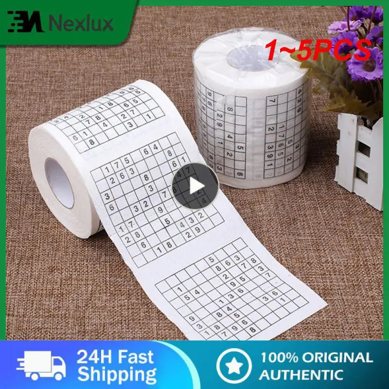 1~5PCS Creative Sudoku Game Toilet Paper Games Roll Paper Towel Tenacity Durable Funny Printed Toilet Paper Bathroom Accessories