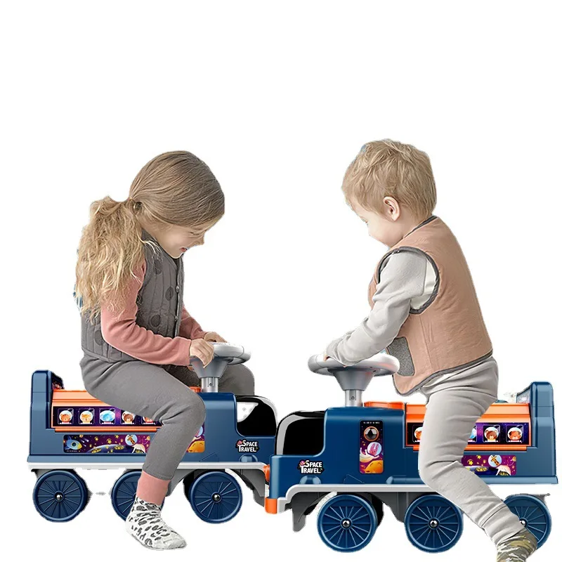 2 in 1 Child Electric Train Kids Riding Toy Classical Model Can Carry Car Children\'s Baby Walker Stroller Toys for Kids Gifts