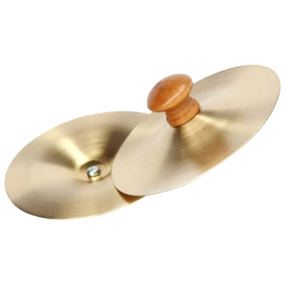 2 قطعة الصنج اليد النحاس خشبية إصبع الصنج أداة قرع صغيرة للرقص الشرقي راقصة الدراما تعليم الموسيقى