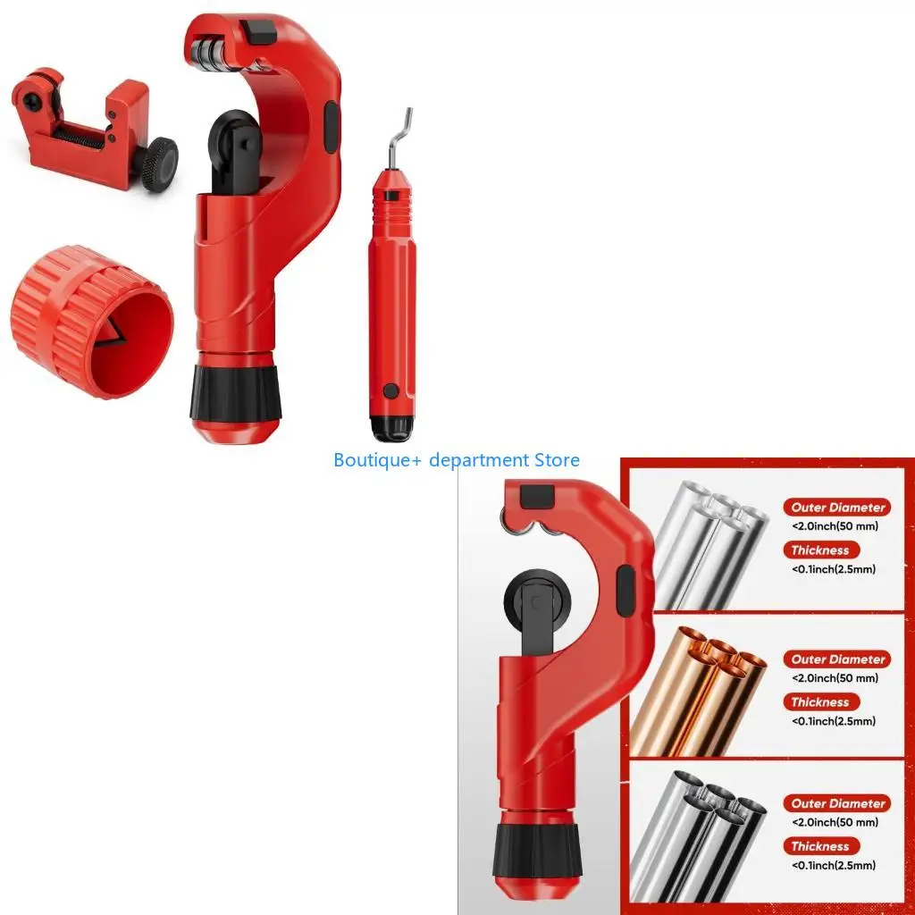 مجموعة قطع الأنابيب الدقيقة E1PD مع 6 محامل أسطوانية وأداة إزالة الأزيز المزدوجة للحصول على نتيجة احترافية سلسة لقطع الأنابيب