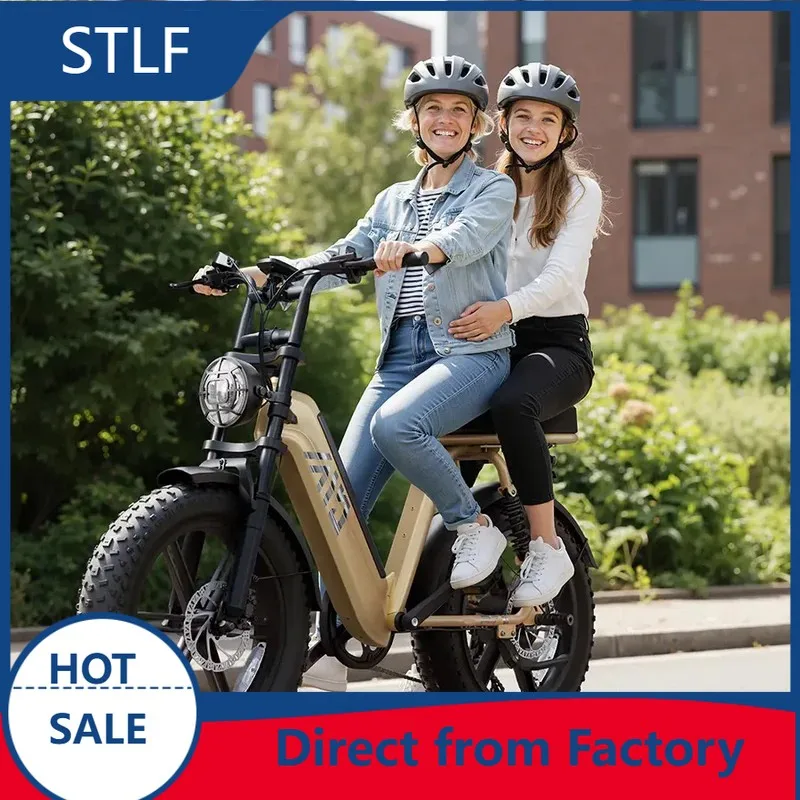 20" Fat Tire E-Bike 48V 15Ah 750W Women's Family Cargo City Commuter Electric