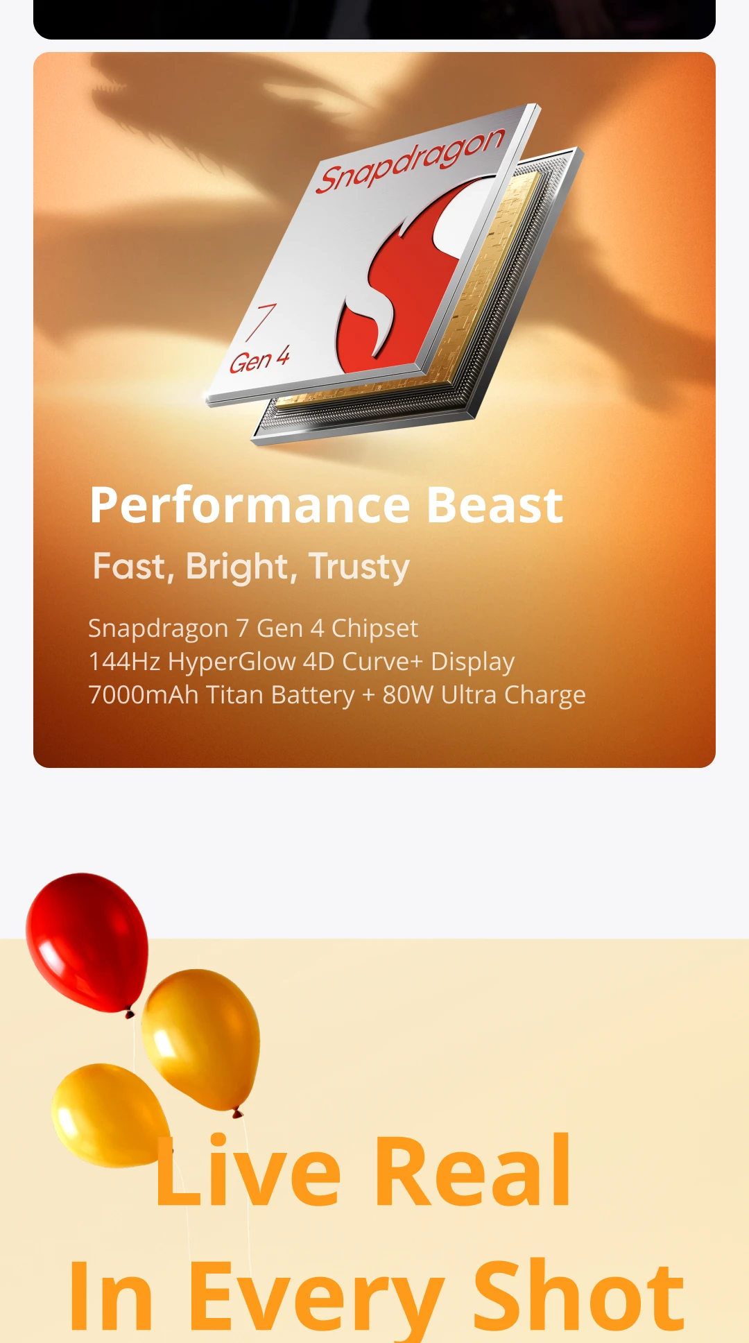 realme 15 Pro 5G Smartphone NFC Snapdragon 7 Gen 4 Chipset Triple 50MP Camera 6.8" 144Hz 4D Curve+ Display 7000mAh Battery 80W