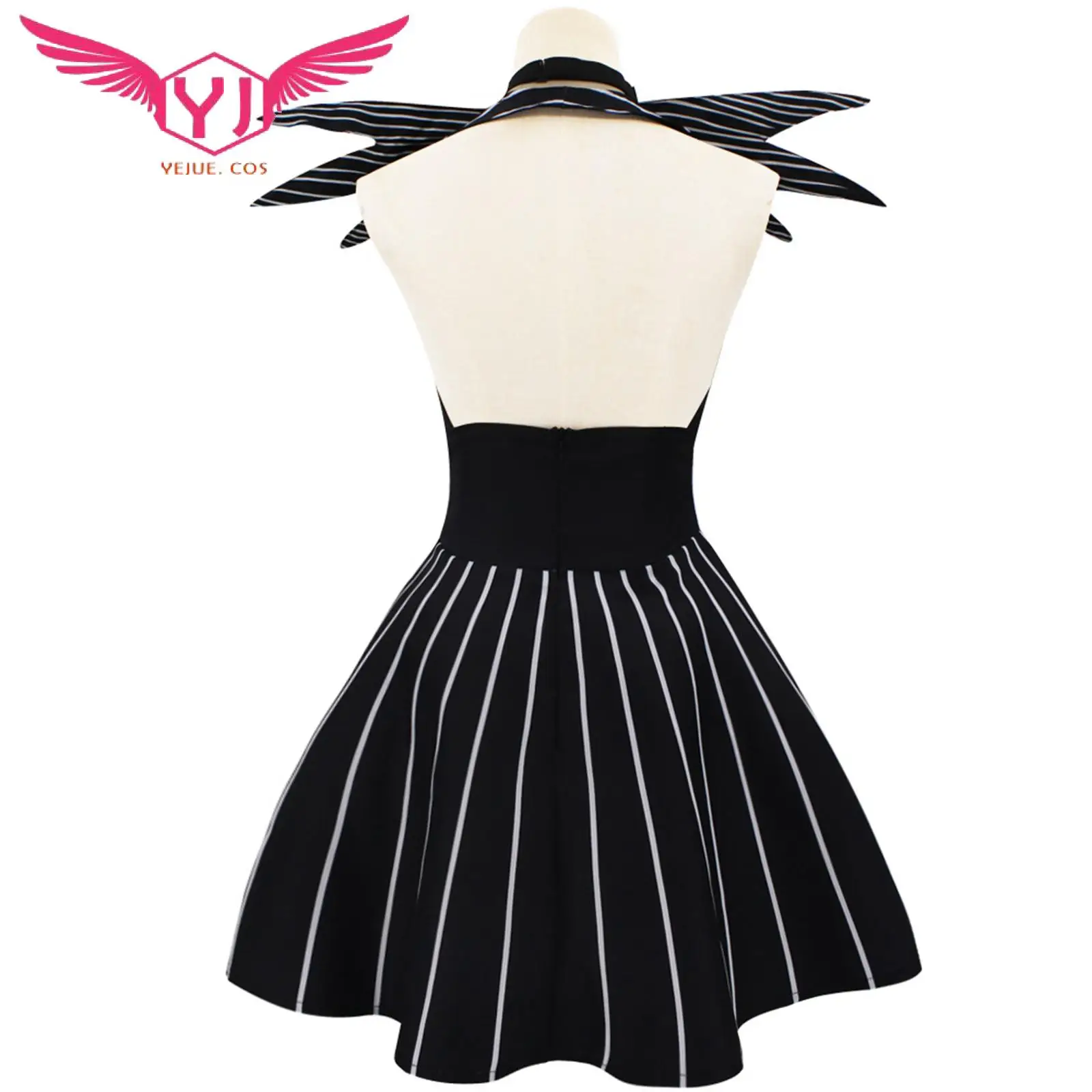 The Night Jack Skellington Cosplay Costume Christmas Outfit Black Stripe Dress for Woman Man Halloween Party Fancy Clothes