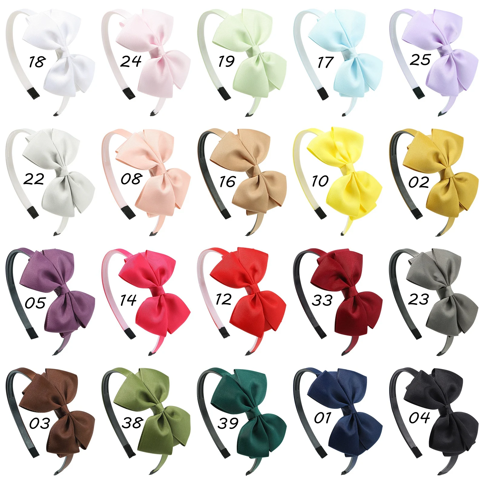 1 Piece 20 colors Bowknot Hair Band Cute For Baby Ribbon Handmade Hair Bows Hairbands Headband Headwear Girls Hair Accessories