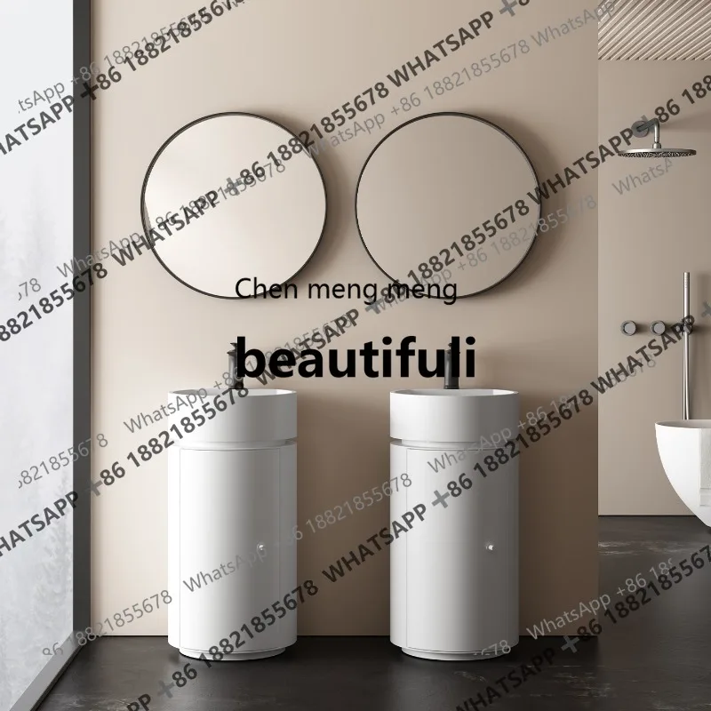 

X Green storage layer with door, stainless steel column, wash basin, floor-to-ceiling wash basin