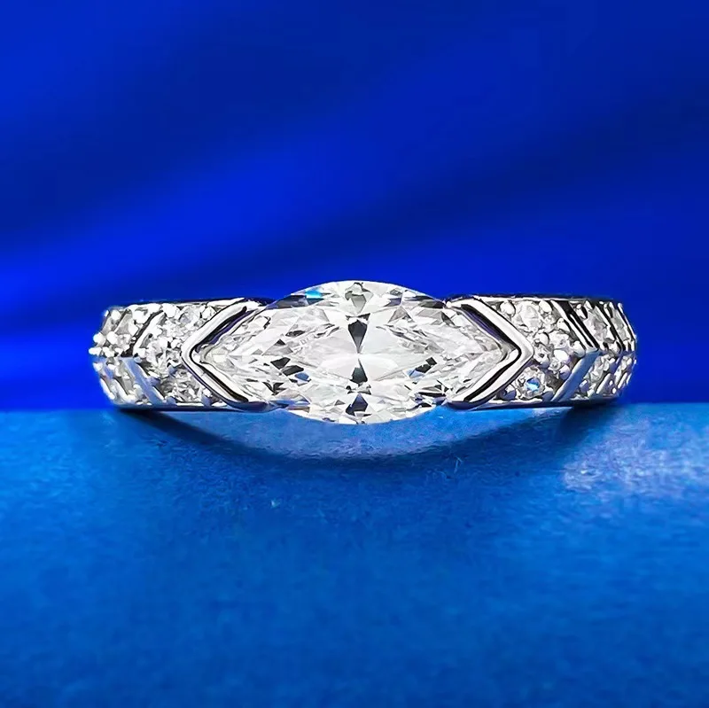 Exquisite Luxury Marquise Cut CZ Ring Anel 925 Sterling Silver Ring for Women Wedding Engagement Gift Fine Jewelry Accessories