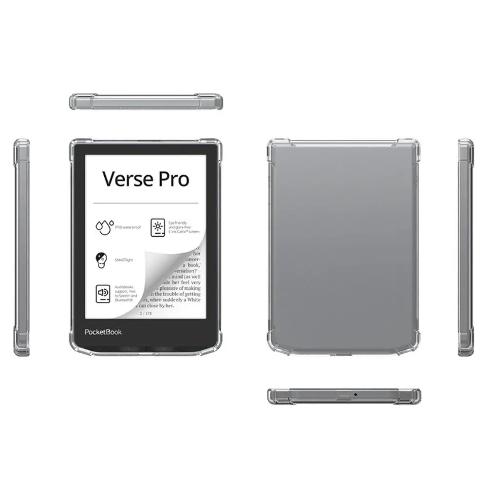 6 inch eReader Case for Pocketbook Verse/Verse Pro/Verse Pro Color Transparent TPU Protective Cover Shockproof Protective Shell
