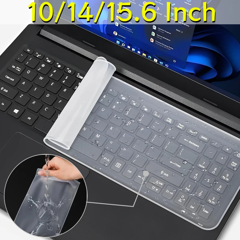 Pokrowiec na klawiaturę do laptopa Notebook 10 14 15,6 cala Ultra cienka silikonowa wodoodporna pyłoszczelna folia ochronna przezroczysta skóra ochronna