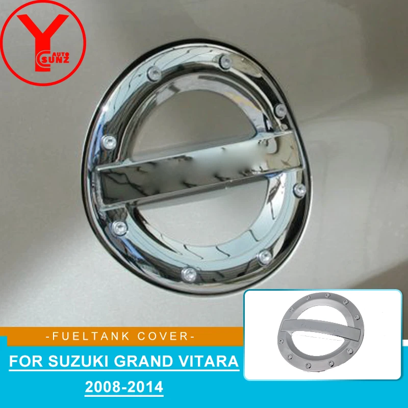 Car Gas Tank Cover Trim Plate For Suzuki Grand Vitara 2008 2009 2010 2011 2012 2013 2014 ABS Chrome Fuel Tanks Cover YCSUNZ