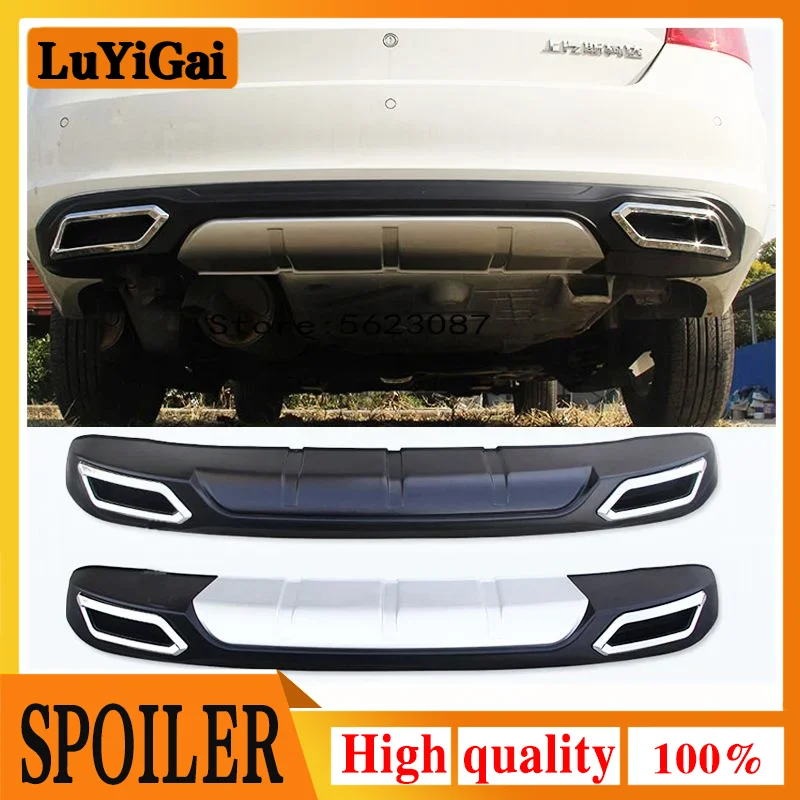 

High Quality ABS Black Rear Bumper Lip Trunk Spoiler Rear Diffuser Protector With Hole Car Styling For Skoda Rapid 2013-2017