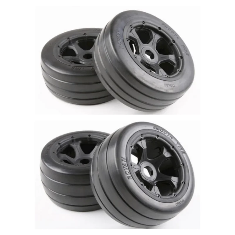 Rovan On-Road Racing Slick Tire Mounted on 5-Spoke Rim with 24mm Hex for HPI Baja 5R 5B Sport 1/5 King Motor Buggies