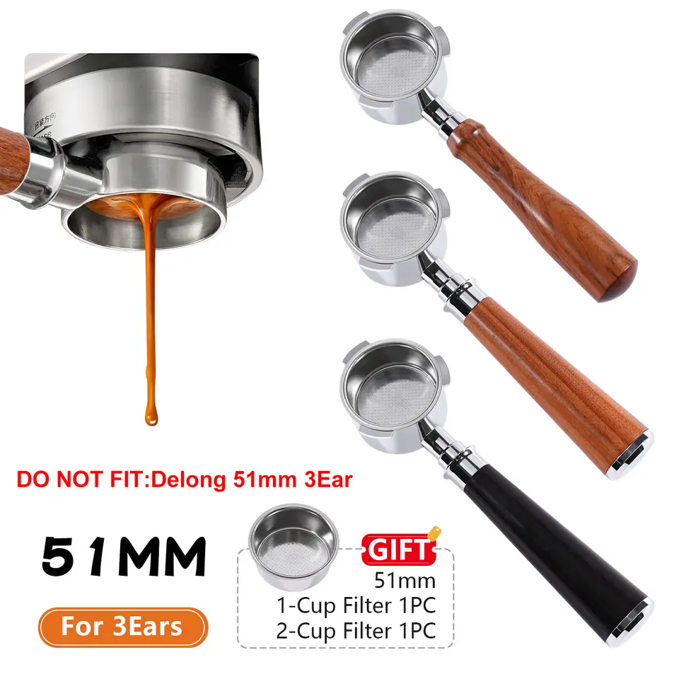 بورتافلتر قهوة بدون قاع 51 ملم لآلة إسبريسو Homix H11 Oster Cecotec Hibrew سلة فلتر بديلة 1 2 كوب إكسسوارات الصانع