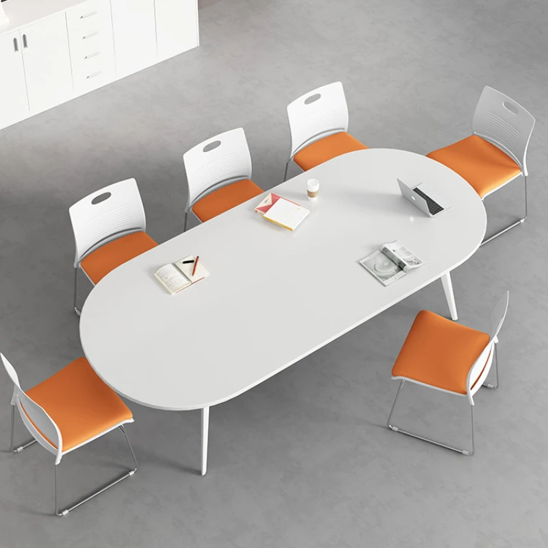 

White Simple Conference Table Modern Meeting Executive Coffee Office Desk Standing Laptop Tavolo Runioni Office Furniture CM50HY