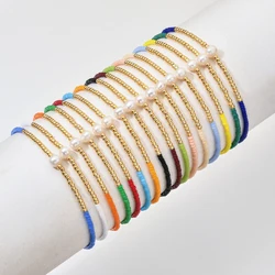 ZMZY Elastic Thin Freshwater Pearl bracelet for Women Miyuki Colorful Beaded Pulseras Mujer Moda Bracelets Wholesale