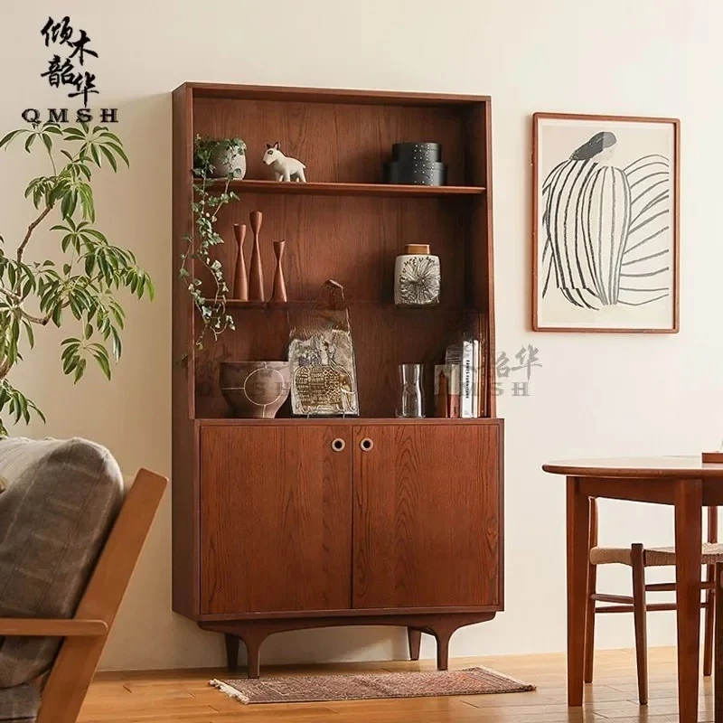 

French retro oak dining side cabinet medieval living room storage locker shelf cabinet