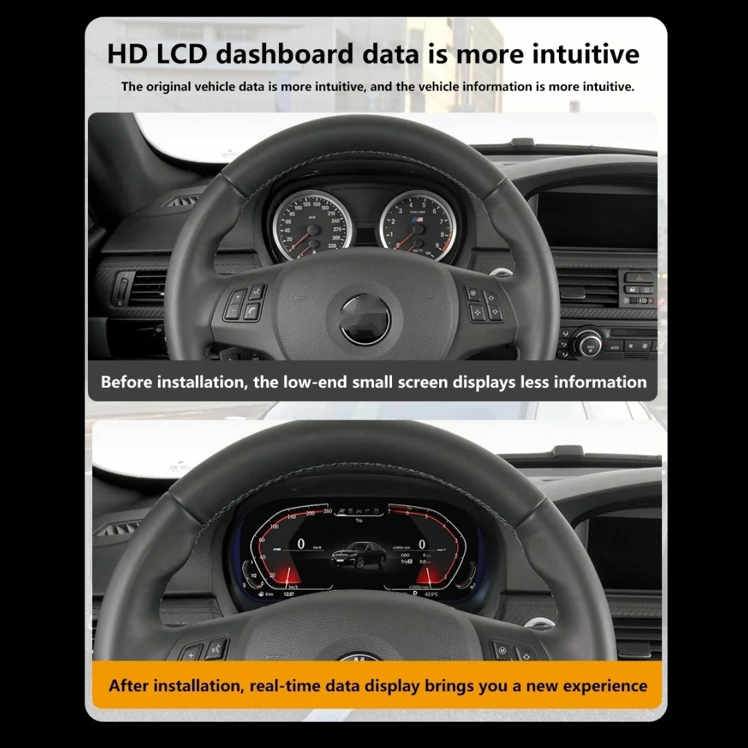 

12.3 inch Car LCD Instrument For Bmw 3 Series E90 E91 E92 2005-2012 Digital Dashboard Panel Instrument Cluster Speedometer