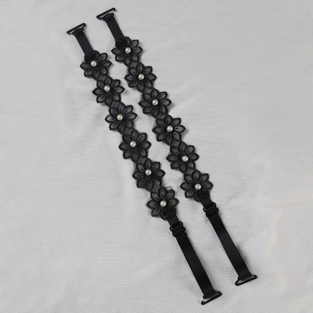 

Sexy Adjustable Wedding Invisible Pearls Elastic Bra Accessories Brassiere Straps Women Bra Belt Flower Shoulder Strap