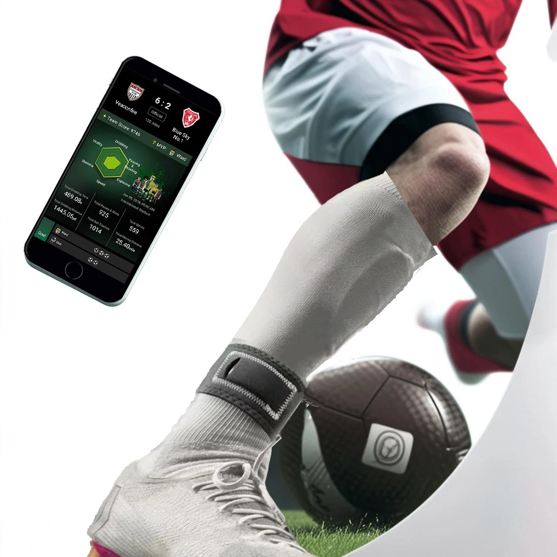 

Waterproof Smart Football tracker of 15 Kinds of Football Actions Soccer Data Analyze Soccer Training Equipment with APP