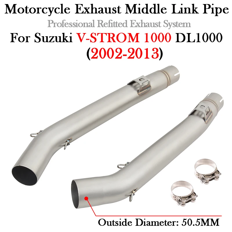 

Slip On For SUZUKI VSTROM V-STROM 1000 DL1000 2002 - 2013 Motorcycle Exhaust Middle Link Pipe Modify Connect Left Right Muffler