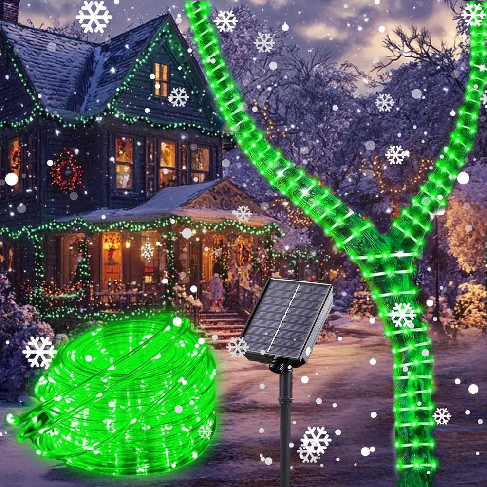 Cuerda de luz Solar recargable de 72 pies, 200 Led, luces de hadas impermeables con 8 modos de iluminación para jardín, boda, fiesta de Navidad Diy