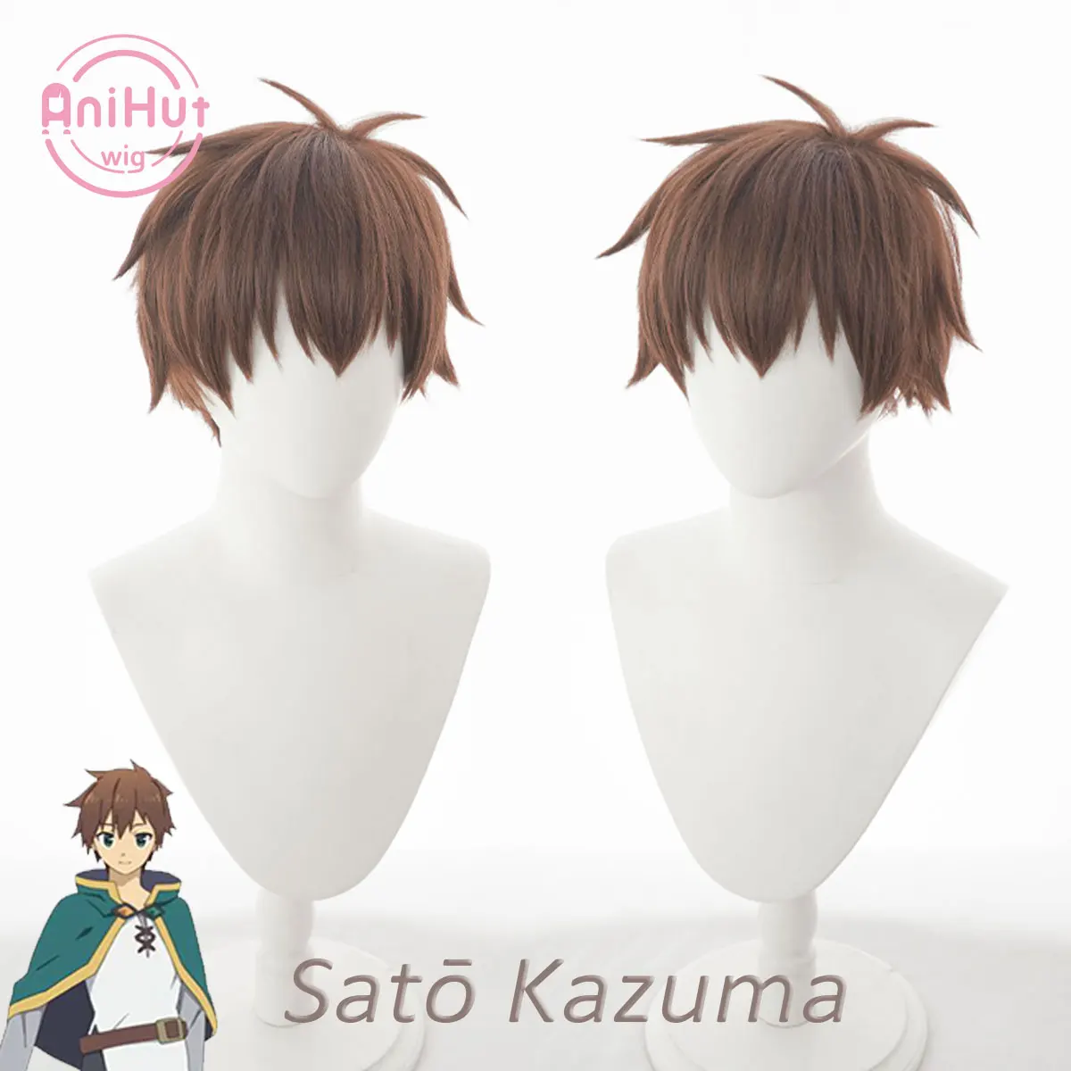 【AniHut】Satou Kazuma Cosplay Wig  Konosuba God's Blessing on this Wonderful World Heat Resistant Synthetic Hair Sato Kazuma Cosp