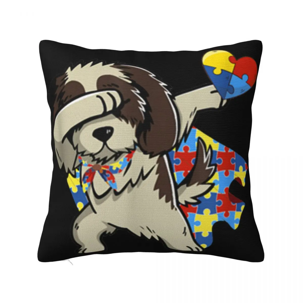 Cute Dabbing Shih Tzu Dog Autism Awareness Gifts More Colors Chinese Style Youth Street Style Pillow Case